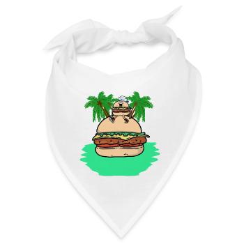 Burger Abenteuer Urlaub Insel Karibik - Bandana - Weiß - Vorne