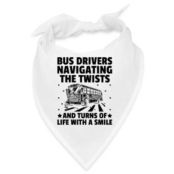 Busfahrer, die durch die Kurven und Kurven des - Bandana - Weiß - Vorne