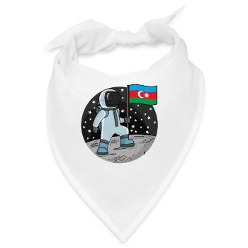 Astronaut Fahne Aserbaidschan - Bandana - Weiß - Vorne