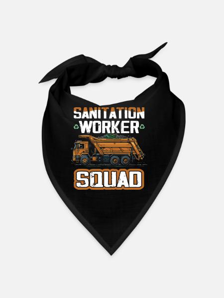 Garbage truck driver for sanitation workers - Bandana - black - Front
