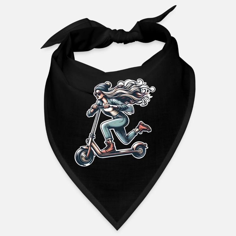 E-Scooter E-Roller Frau Scooter Bandana