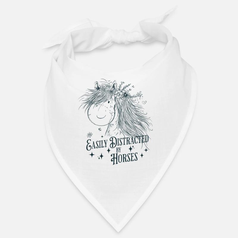 Easily Distracted By Horses Sprüche Pferd Reiter Bandana