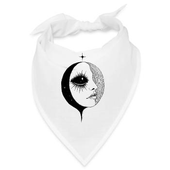 Mond Boho Frau Mystik Ästhetik Kunst Geschenk - Bandana - Weiß - Vorne