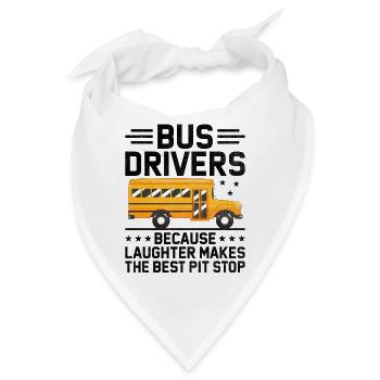 Busfahrer, weil Lachen die beste Grube ist - Bandana - Weiß - Vorne