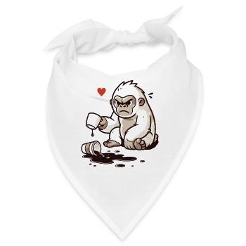Kleiner Gorilla verschüttet Kaffee - Bandana - Weiß - Vorne