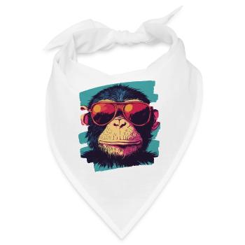 Affe Retro - Bandana - Weiß - Vorne