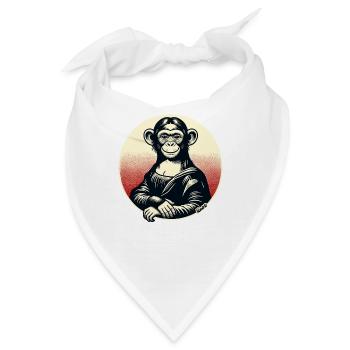 Mona-Affe – Verspieltes Affenmotiv - Bandana - Weiß - Vorne
