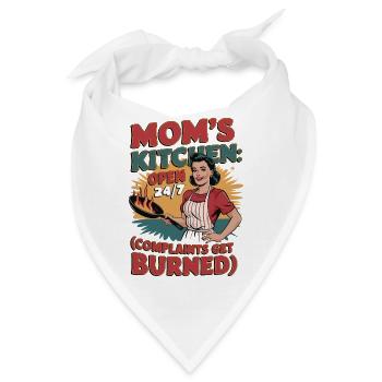 Mamas Küchenhemd | 24/7 geöffnet Lustiges Design - Bandana - Weiß - Vorne
