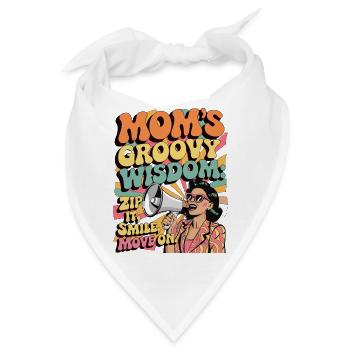 Mamas groovige Weisheit Lustiges Retro-Geschenk - Bandana - Weiß - Vorne