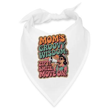 Mamas groovige Weisheit Lustiges Retro-Geschenk - Bandana - Weiß - Vorne