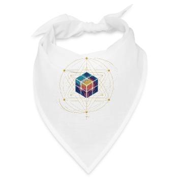 Metatrons Würfel Heilige Geometrie Kosmische Kunst - Bandana - Weiß - Vorne