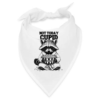 Valentinstag Waschbär Popcorn Cupid Lustig Frech - Bandana - Weiß - Vorne