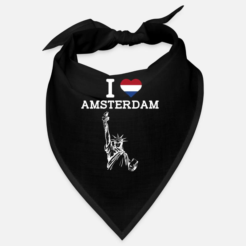 J’aime Amsterdam Cool Flag Statue De La Liberté Jeu De Mots Bandana