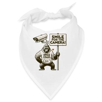 Affe Überwachung: Lächeln für die Kamera - Bandana - Weiß - Vorne