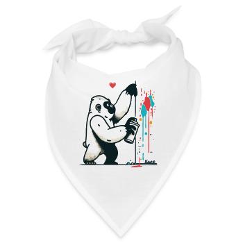Graffiti-Gorilla mit Spraydose - Bandana - Weiß - Vorne