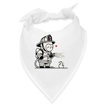 Kleiner Gorilla-Feuerwehrmann - Bandana - Weiß - Vorne