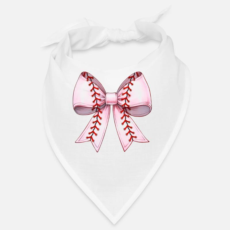 Coquettish Bow Baseball Pattern Player Pink Bandana