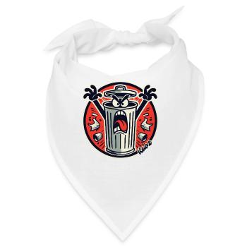 Lustiges Mülltonnen Monster - Bandana - Weiß - Vorne