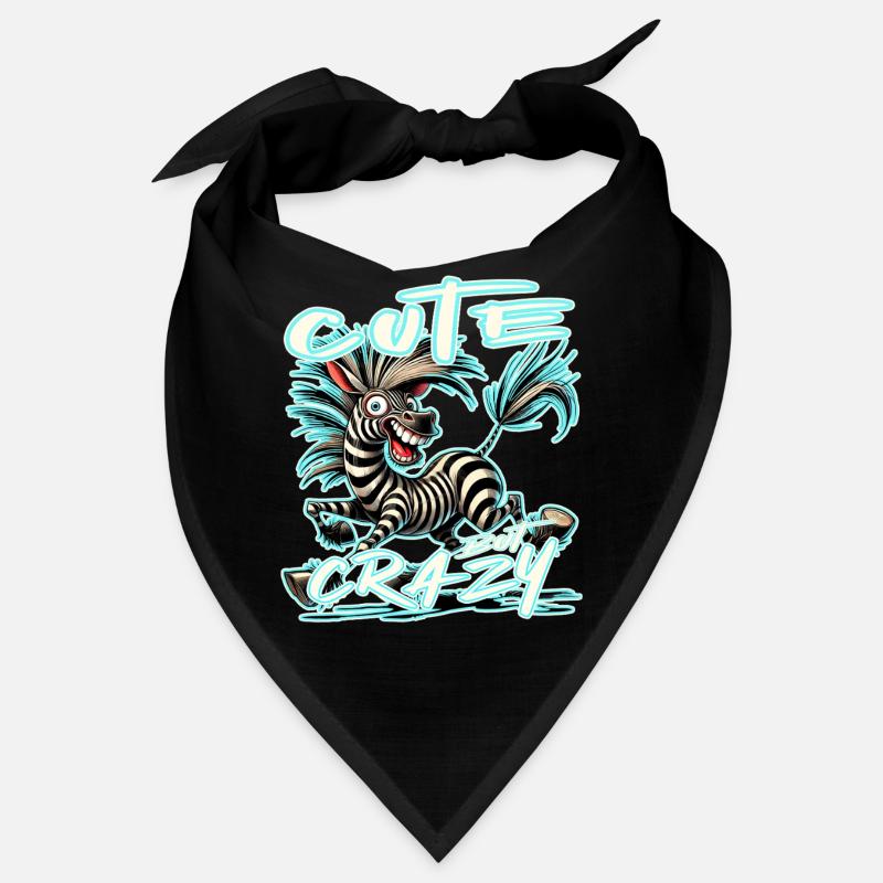 Cute but Crazy Zebra Comic Style Funny Motif Bandana
