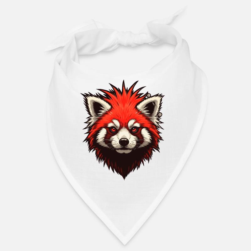 Red punk panda - Bandana - white