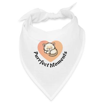 Purrfect Moments Katzenherz Motiv - Bandana - Weiß - Vorne