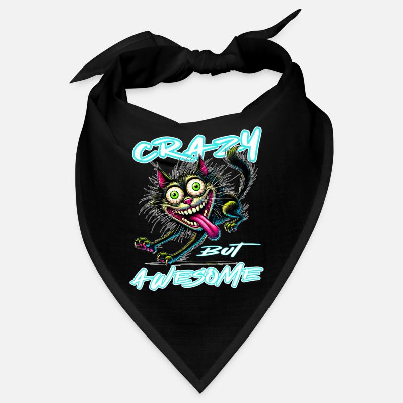 Style de bande dessinée de chat fou mais génial Bandana