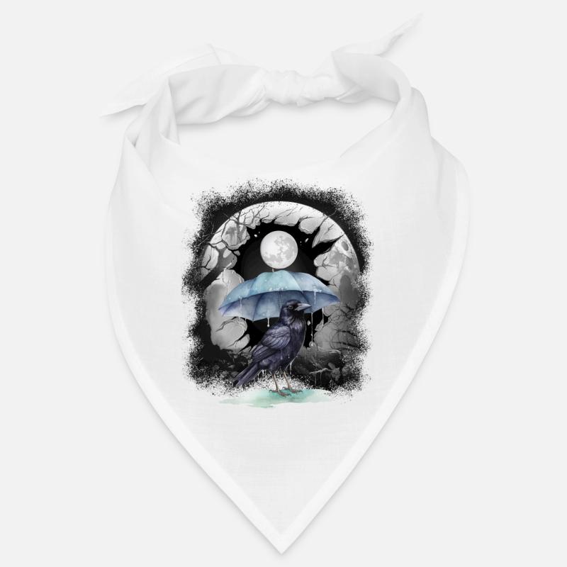 Halloween, oiseau, corbeau, corbeau, corbeau, forêt, lune Bandana
