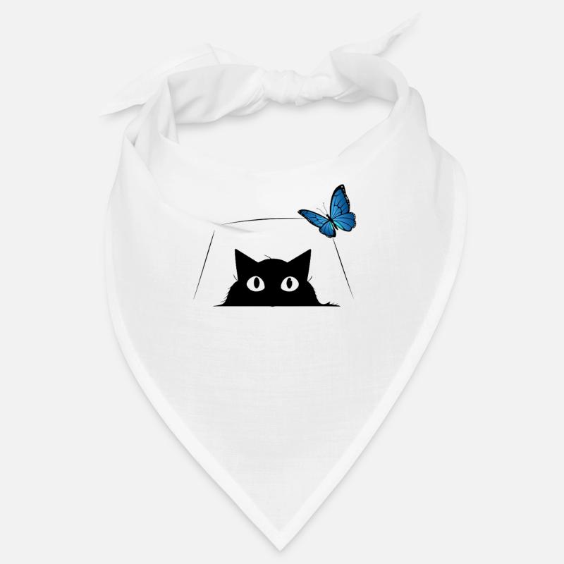 Chat mignon et papillon bleu Chat mignon Bandana