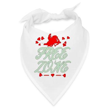 Umarmungsfreie Zone Valentinstag - Bandana - Weiß - Vorne