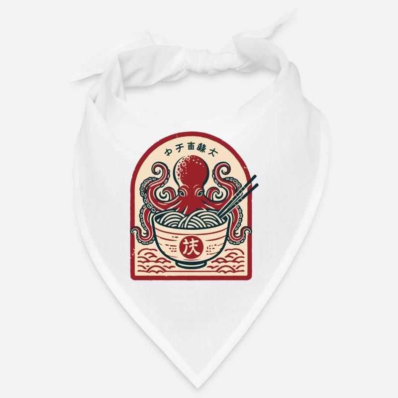 Ramen Nudeln Ukiyo-E Oktopus Retro Japan Bandana