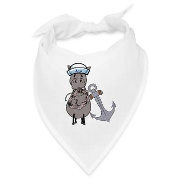 Seepferd Kinder Kind Matrose maritim Pferd Kinder - Bandana - Weiß - Vorne