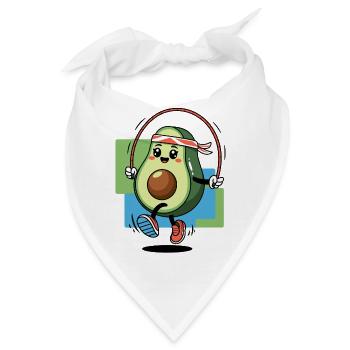 Hüpfen Avocado Fitness Spaß - Bandana - Weiß - Vorne