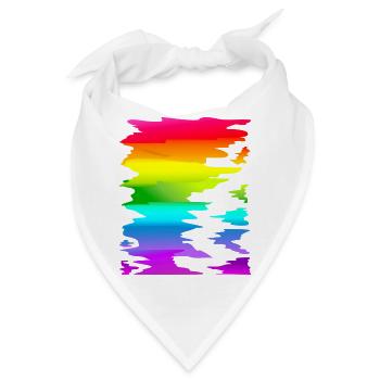 bunter Regenbogen Farbverlauf - Bandana - Weiß - Vorne