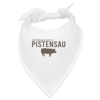 Pistensau Skifahrer Fun - Bandana - Weiß - Vorne