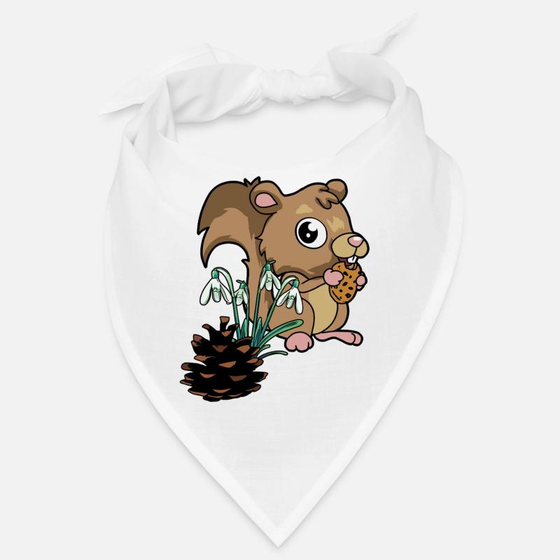 Forest Animals Spring Squirrel Snowdrops Bandana