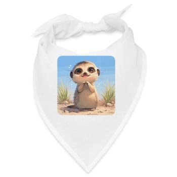 Meerkat Erdmännchen - Bandana - Weiß - Vorne