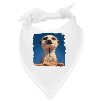 Meerkat Erdmännchen - Bandana - Weiß - Vorne