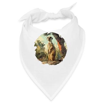 Meerkat Erdmännchen - Bandana - Weiß - Vorne