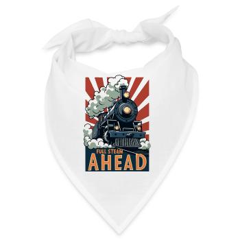 Voll Dampf Voran Lokomotiv Poster - Bandana - Weiß - Vorne