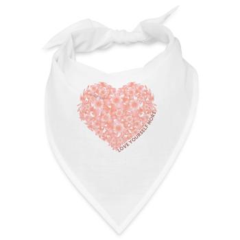 Florales Herz mit inspirierender Botschaft Floral - Bandana - Weiß - Vorne