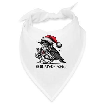 Schnaps Drossel Vogel Weihnachten - Bandana - Weiß - Vorne
