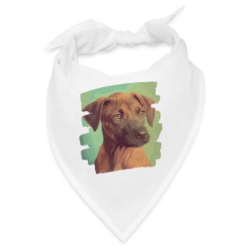 Rhodesian Ridgeback - Bandana - Weiß - Vorne
