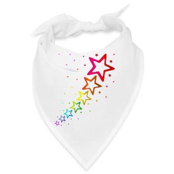 bunte Sterne Regenbogenfarben - Bandana - Weiß - Vorne