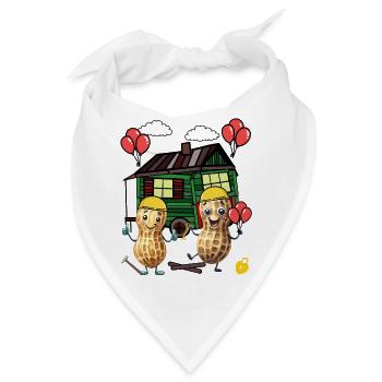 Hütte Bauwagen Handwerker Erdnuss Eigenheim - Bandana - Weiß - Vorne