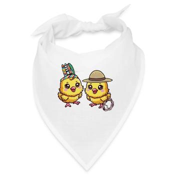 Küken Ostern Wilder Westen Lasso Kinder Baby - Bandana - Weiß - Vorne