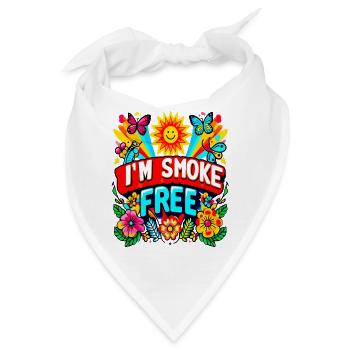 Rauchfrei I'm Smoke Free Bunte Motivation - Bandana - Weiß - Vorne