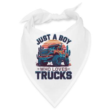 Just a boy who loves trucks - Bandana - Weiß - Vorne