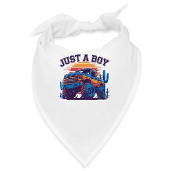 Just a boy who loves trucks - Bandana - Weiß - Vorne