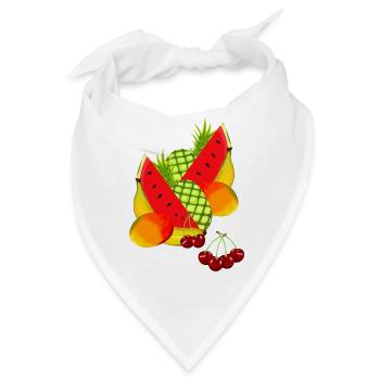 Sommerzeit Obst Frucht Früchte - Bandana - Weiß - Vorne
