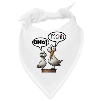 Die Bäädden Möwen - Möwe omg moin - Bandana - Weiß - Vorne